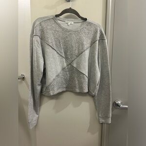 Fitz + Eddi Long Sleeve Crop Top Women’s Large Grey